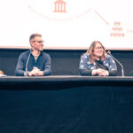 Mélanie Laborde (Enseignante agrégée en sciences de la vie, de la Terre et de l'univers/Illustratrice), Dounia Saez (Chargée de production & coordination, Présidente du Café des Sciences, Co-fondatrice de Double·Science), Guillaume Monnain (Facilitateur graphique et vulgarisateur chez Akenium) et Elodie Martin (MCU UFR SdV UPCité/BFA)